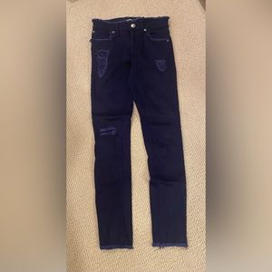 Express blue skinny distressed jeans 00